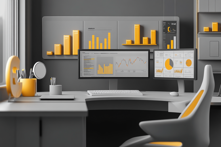 3D visualization of futuristic financial graph representing digital market trends